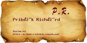 Pribék Richárd névjegykártya